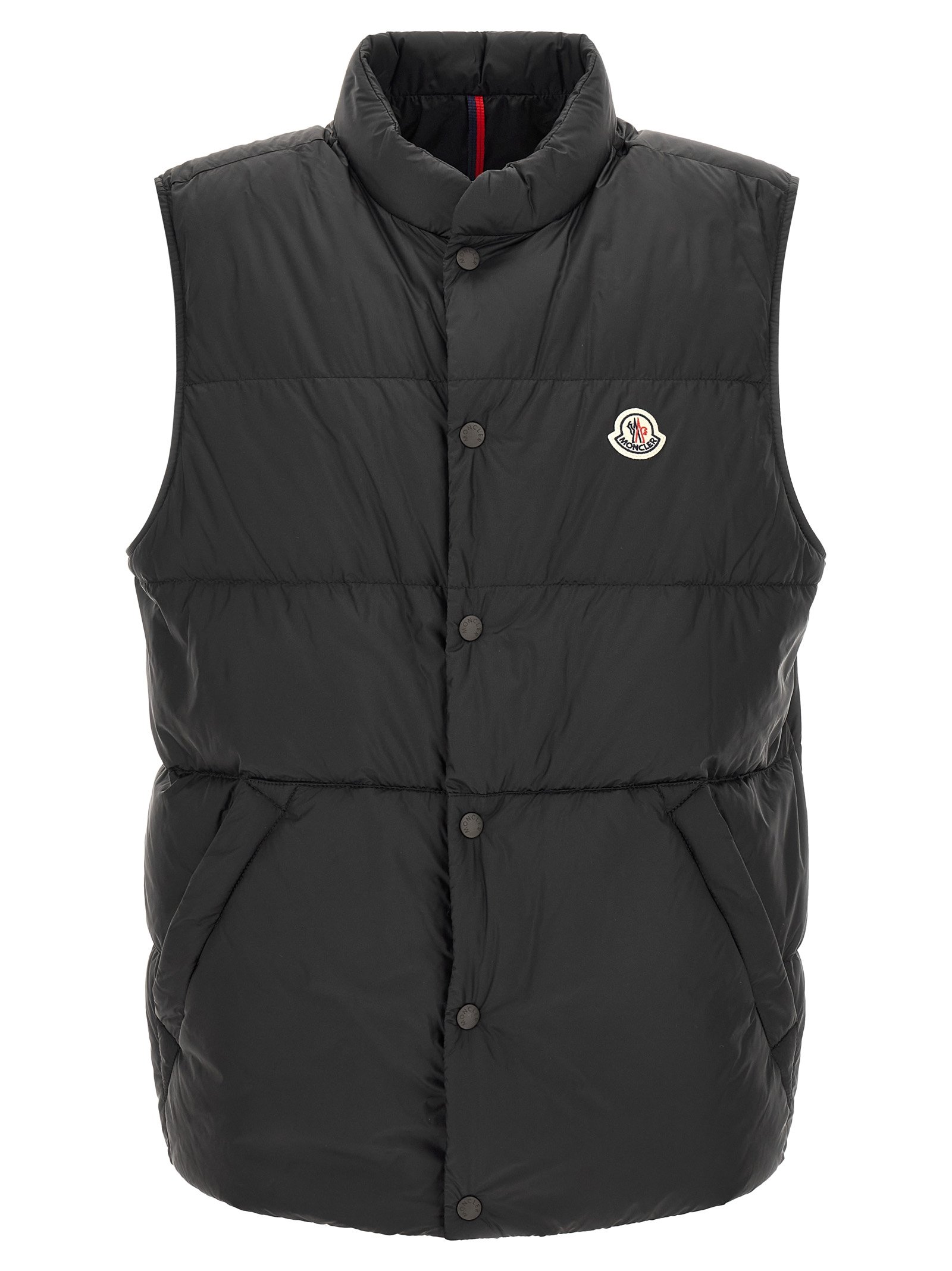Moncler zwart polyamide mouwloos jas