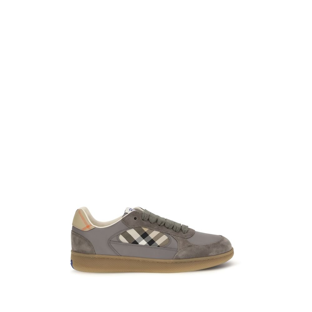 Burberry grijs kalfsleren lage sneakers