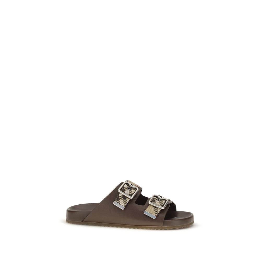 Burberry bruin Goatskin platte sandalen