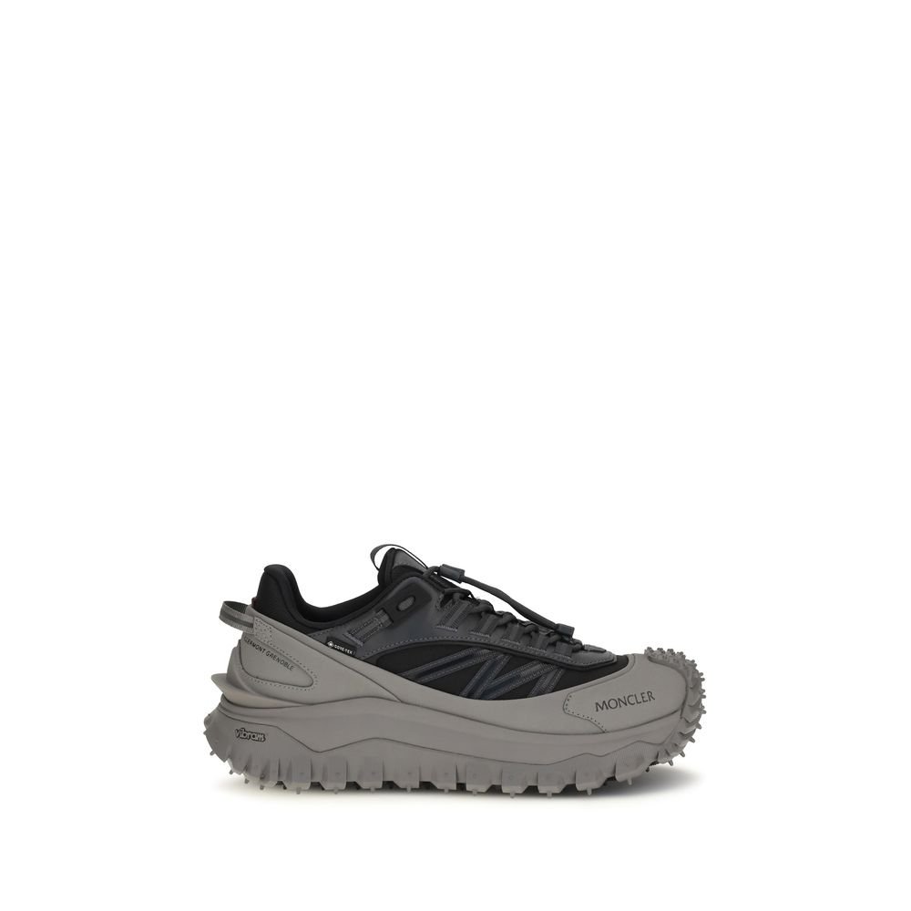 Moncler grijs kalfsleren sportsneakers