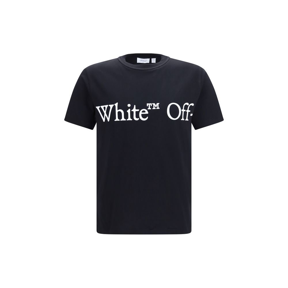 Off-wit zwart katoenen T-shirt