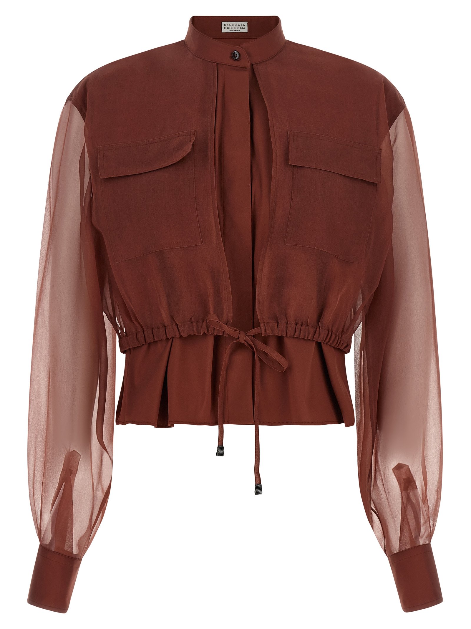 Brunello Cucinelli bruin katoenen blouse
