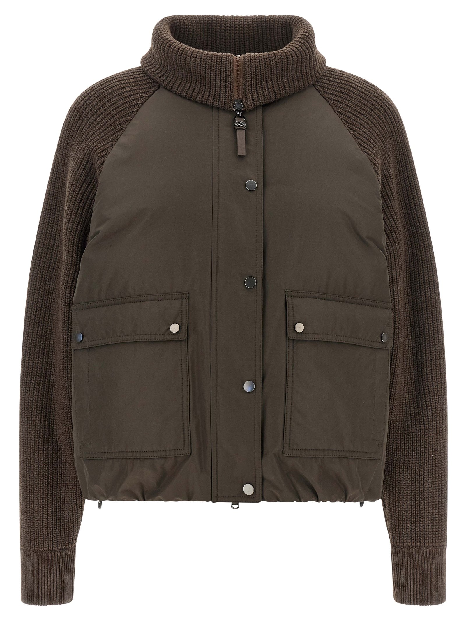 Brunello Cucinelli bruin katoenen lange jas