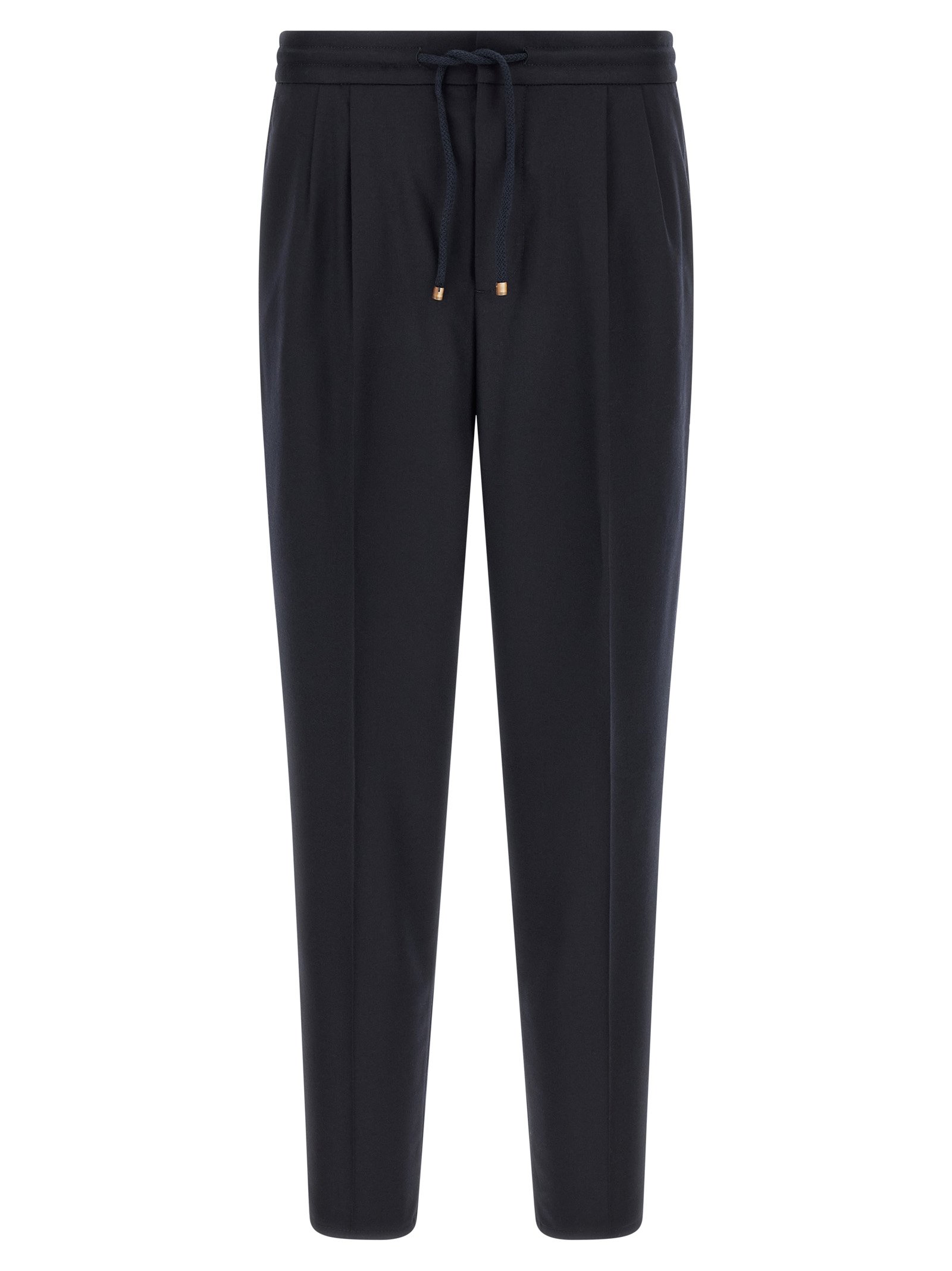 Brunello Cucinelli blauw Virgin wollen casual broek