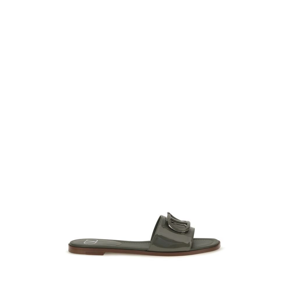 Valentino Garavani tweekleurig kalfsleren platte sandalen