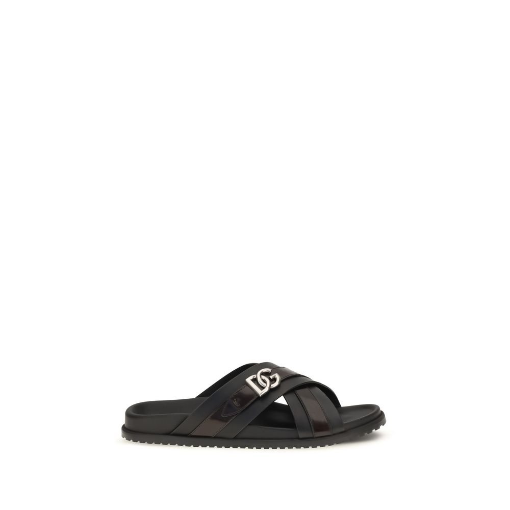 Dolce & Gabbana zwart kalfsleren sandalen