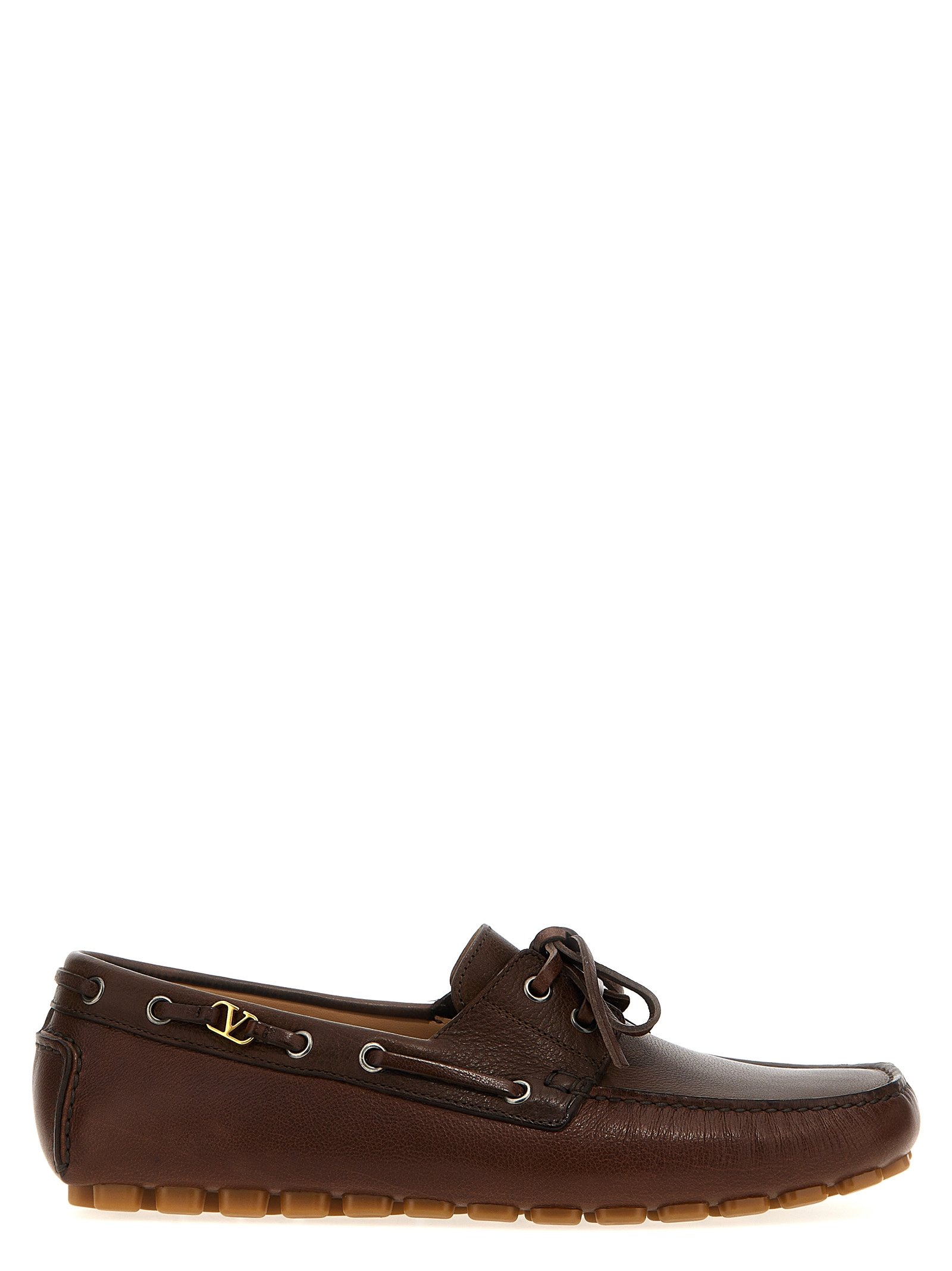 Valentino Garavani bruin Buffalo leren instapper loafers