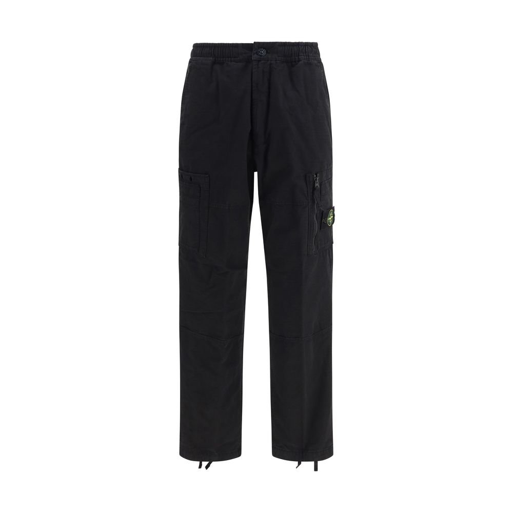Stone Island zwart katoenen cargobroek