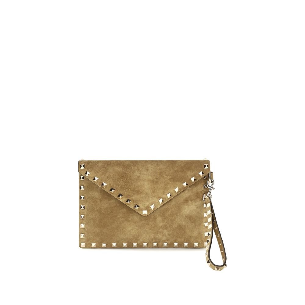 Valentino Garavani Beige suède leren Clutch Bag