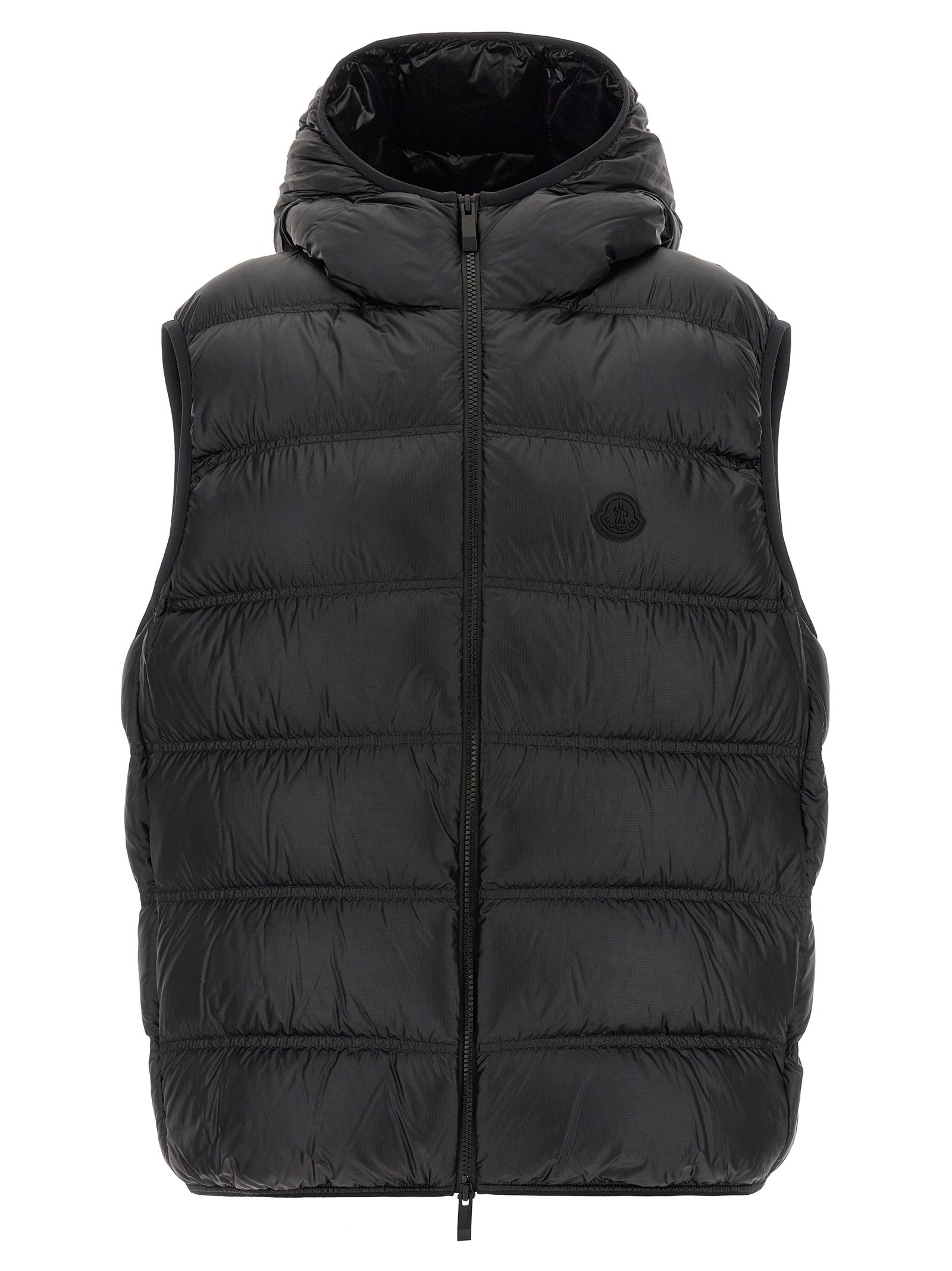 Moncler zwart polyamide mouwloos jas