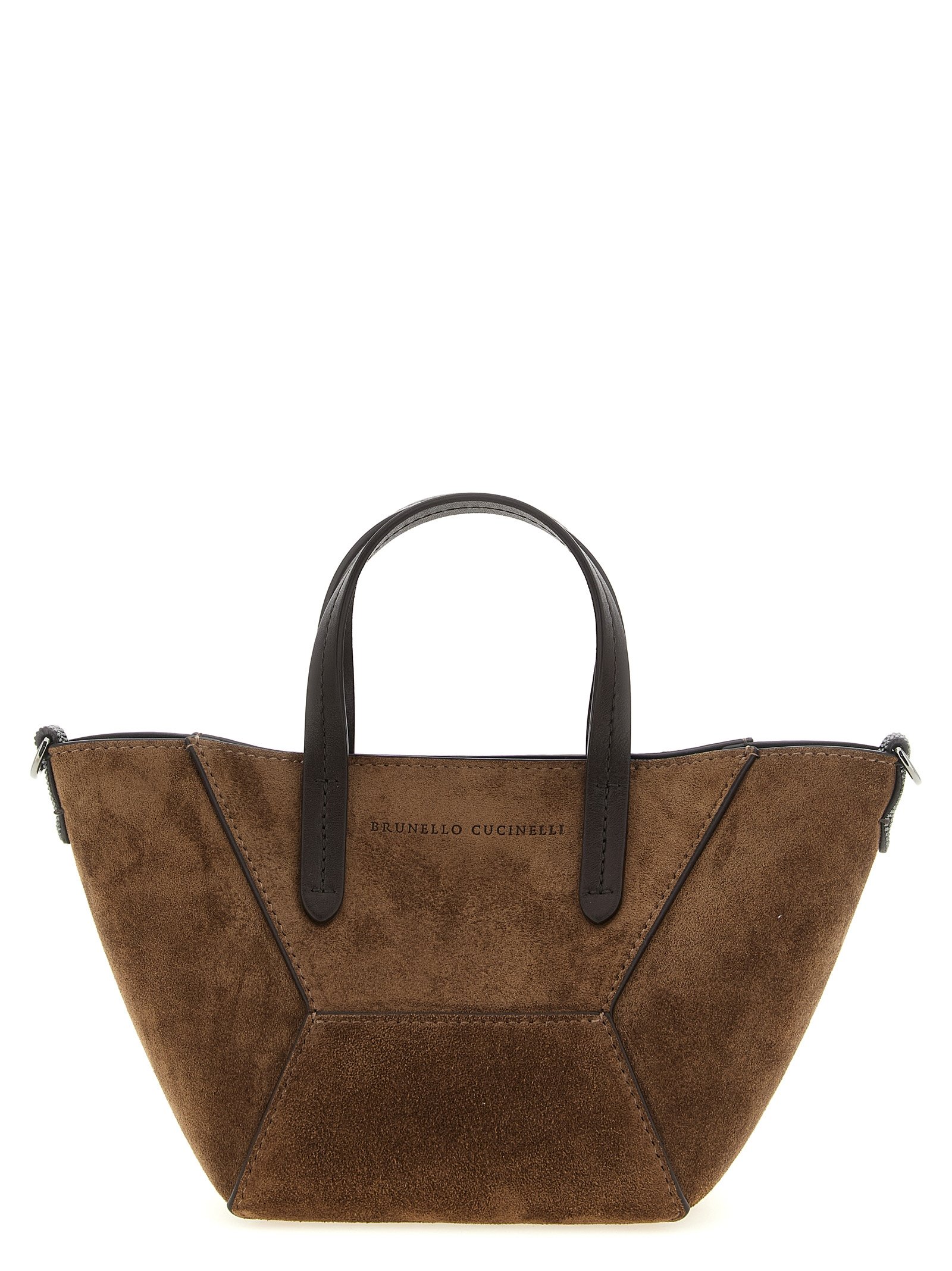Brunello Cucinelli bruin kalfsleren handtas