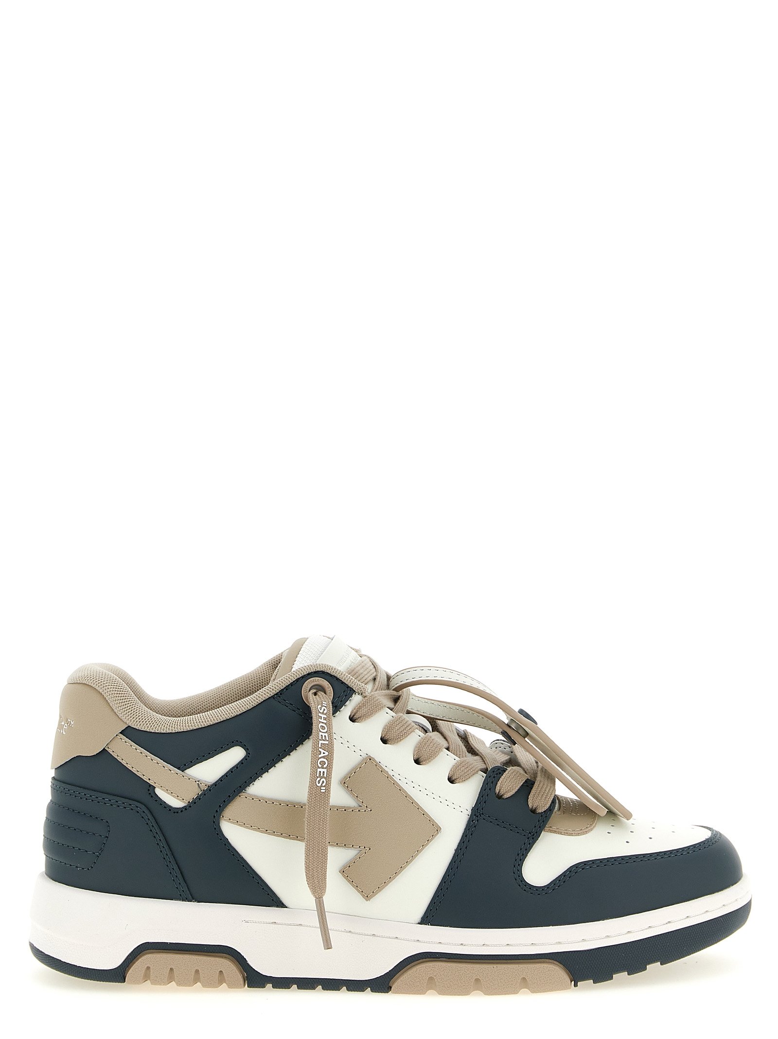 Off-wit meerkleurig Cowhide lage sneakers