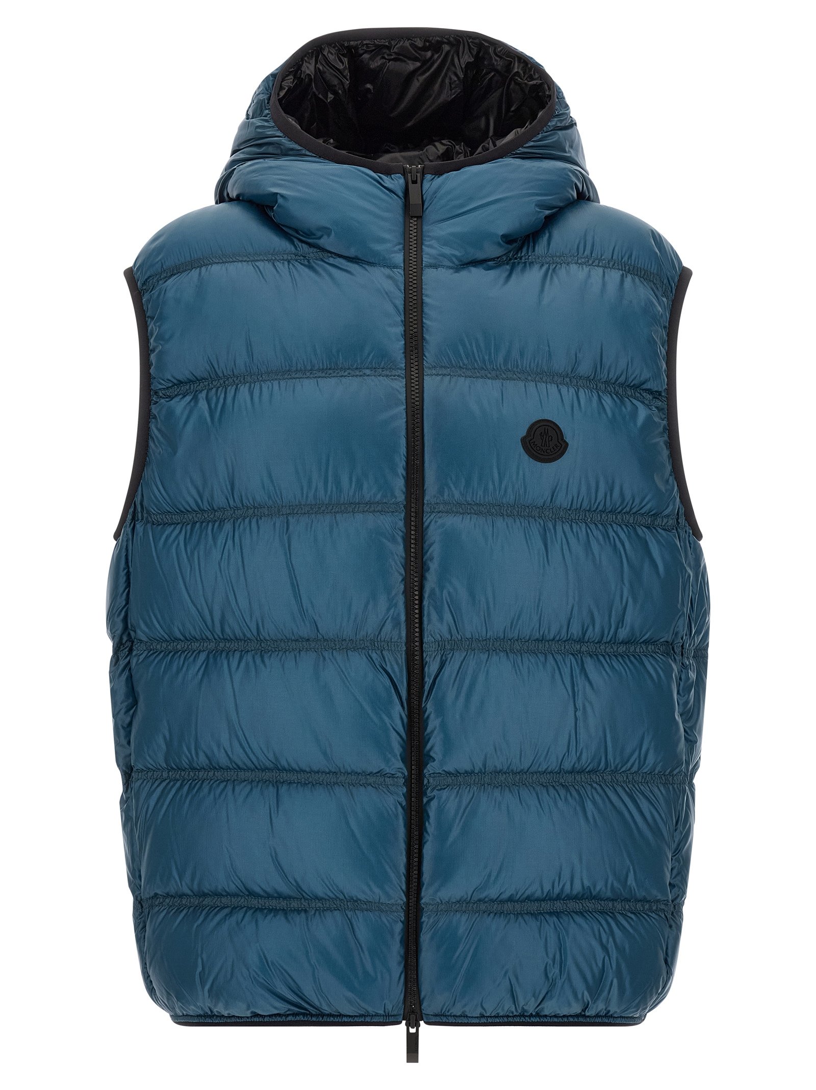 Moncler blauw polyamide lange jas