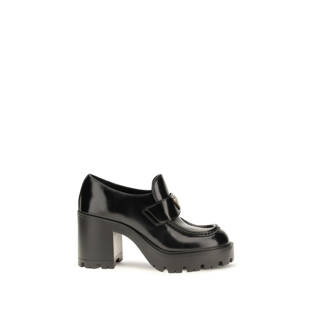 Prada zwart kalfsleren Platform loafers