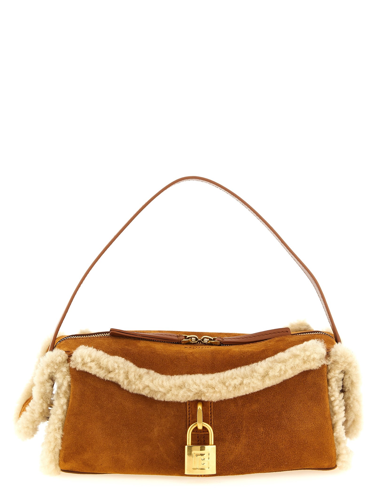 Balmain bruin kalfsleren schoudertas
