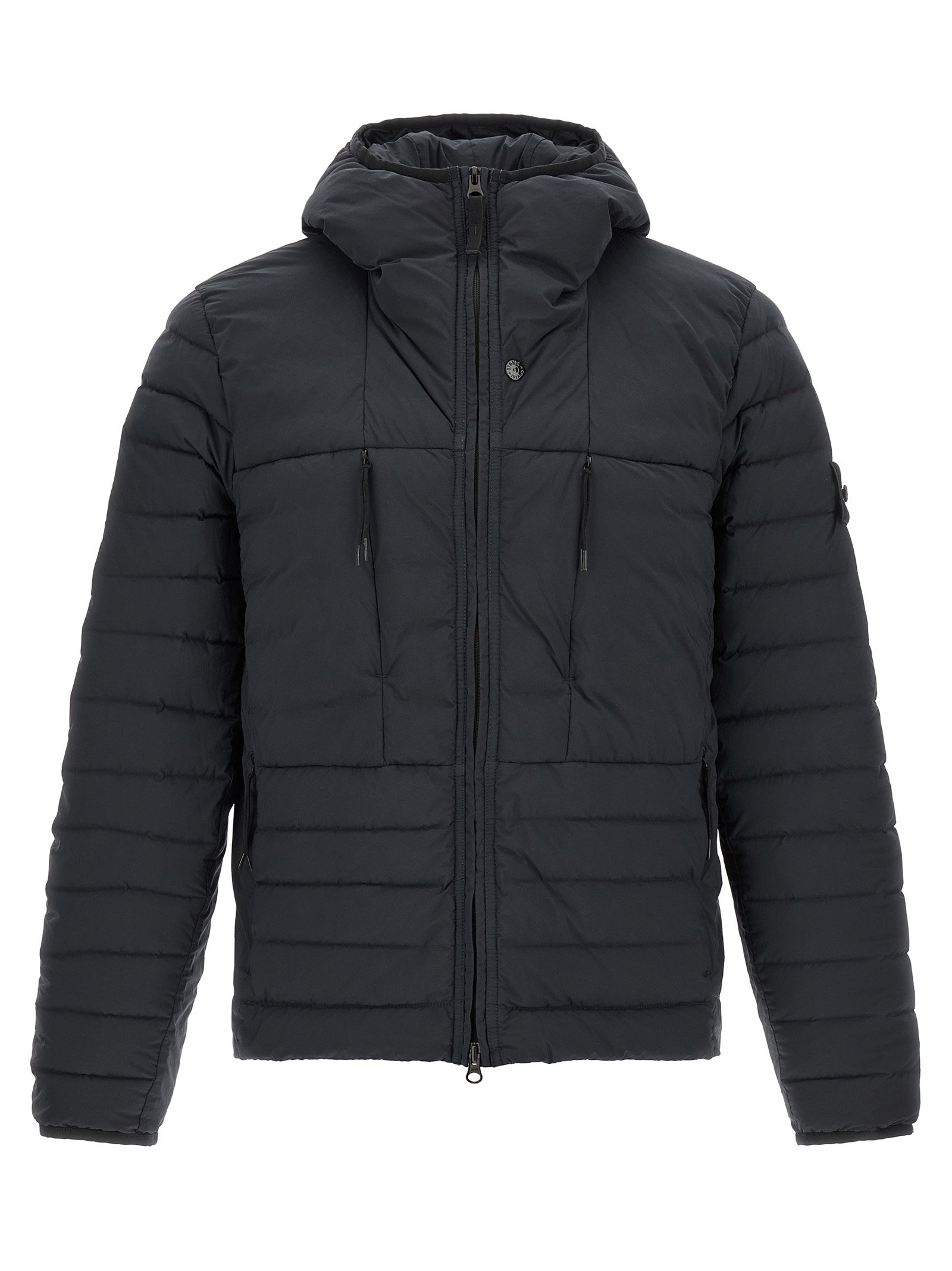 Stone Island blauw polyamide lange jas