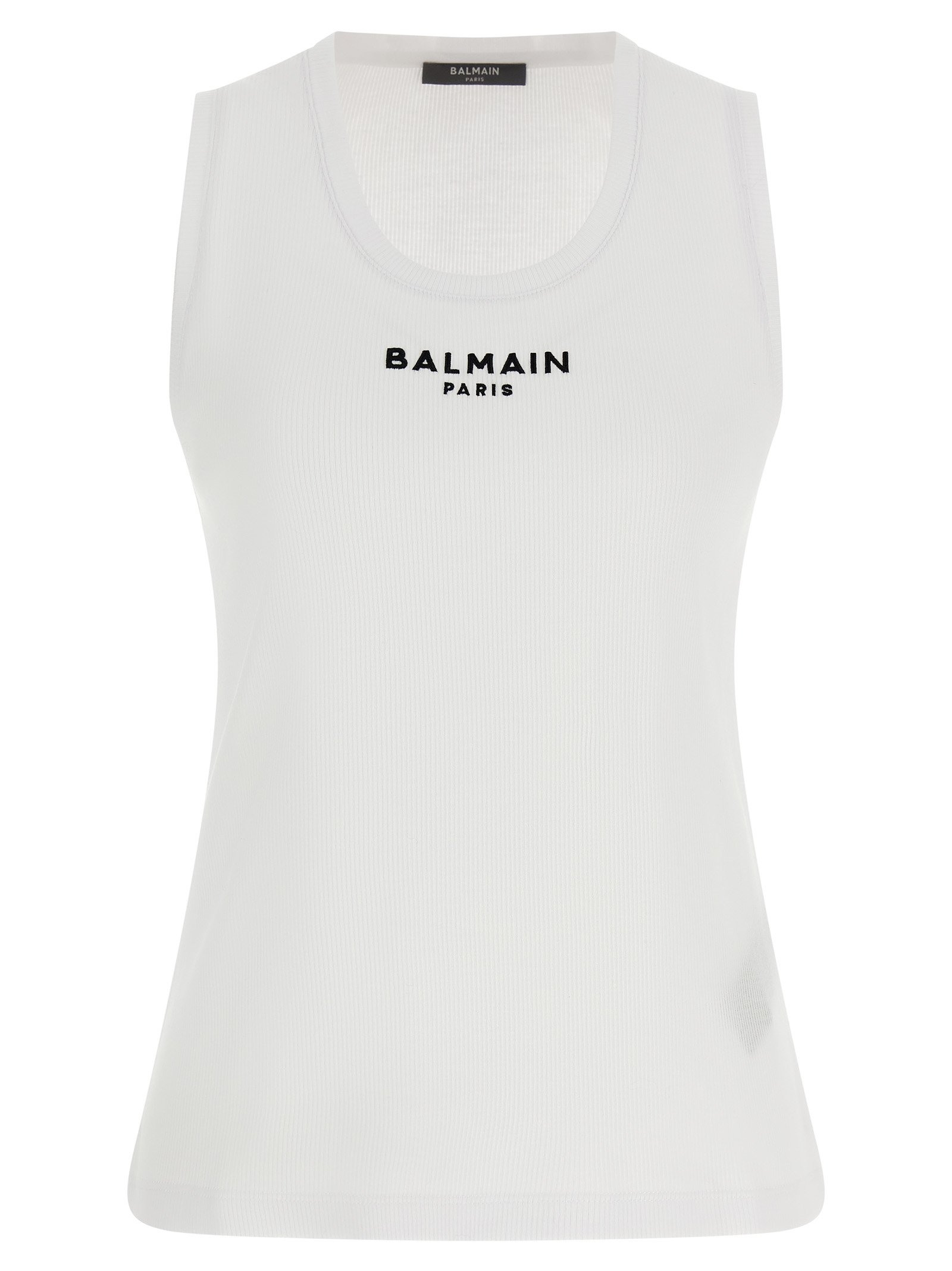 Balmain wit katoenen mouwloos T-shirt