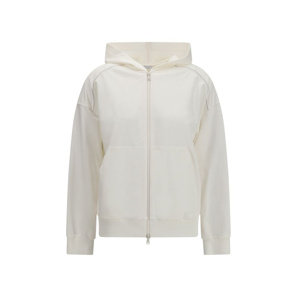 Brunello Cucinelli wit katoenen sweatshirt