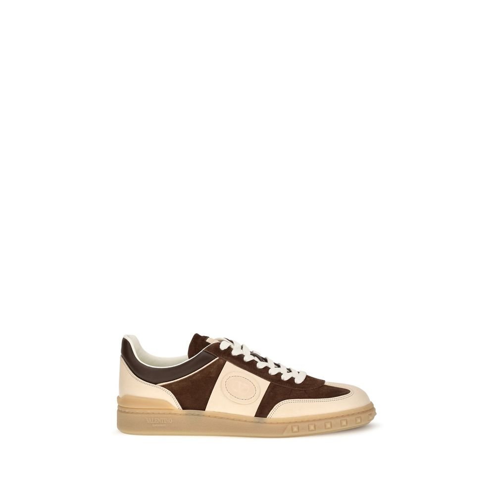 Valentino Garavani bruin kalfsleren lage sneakers