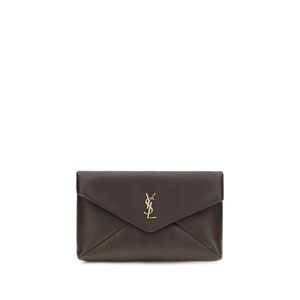 Saint Laurent bruin Lamb Ovis Aries Clutch Bag