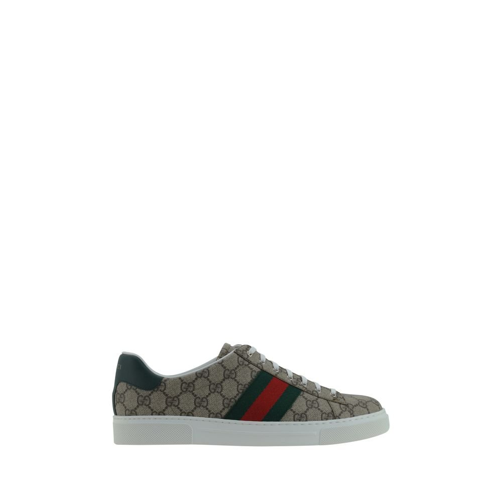 Beige polyethyleen lage sneakers