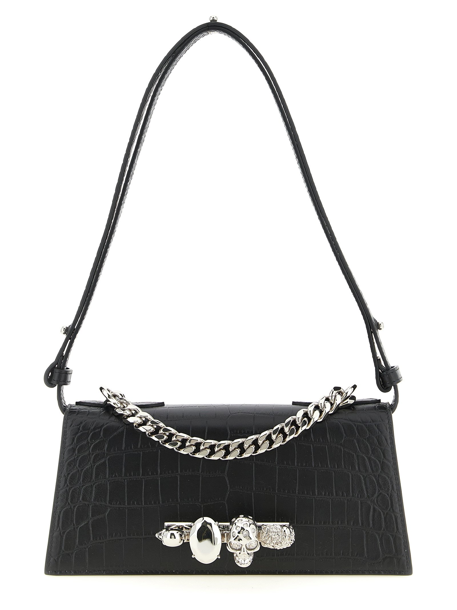 Alexander McQueen zwart kalfsleren schoudertas