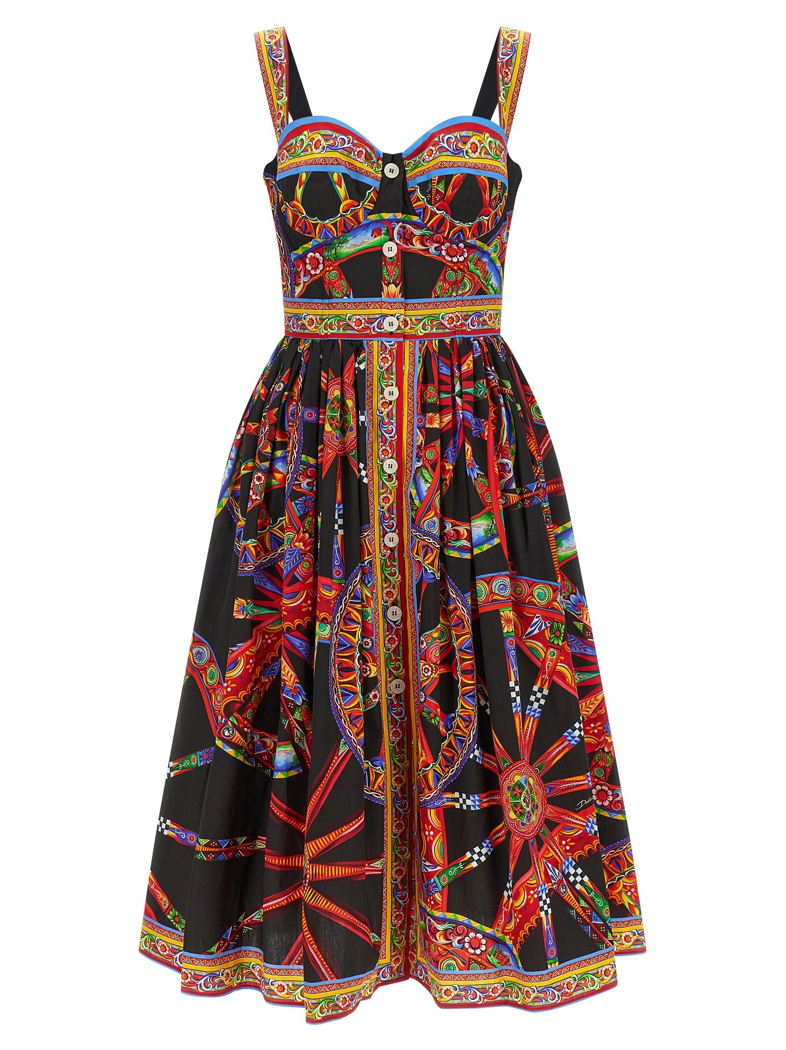 Dolce & Gabbana meerkleurig katoenen Midi jurk