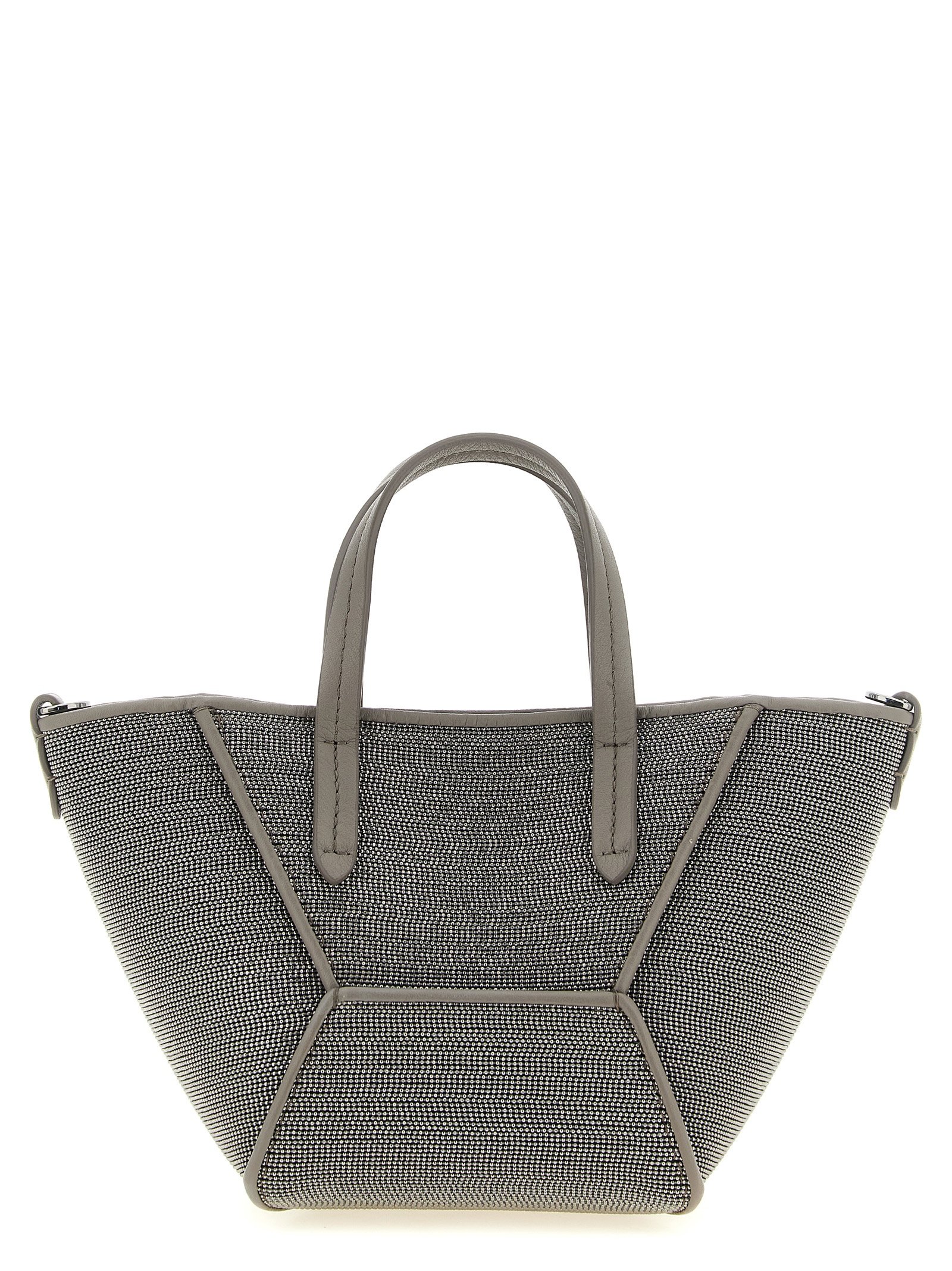 Brunello Cucinelli grijs kalfsleren handtas