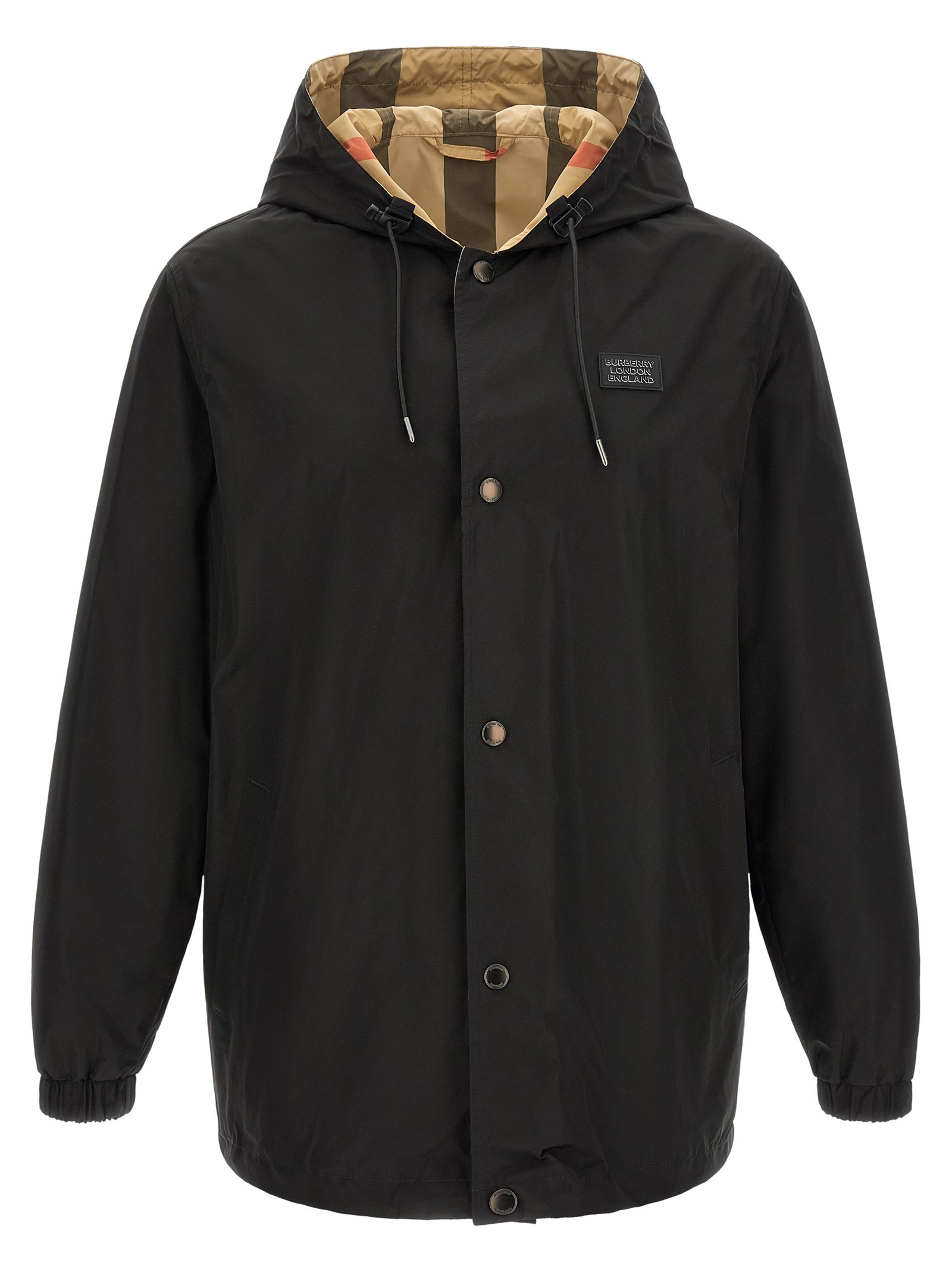Burberry zwart polyester mantel