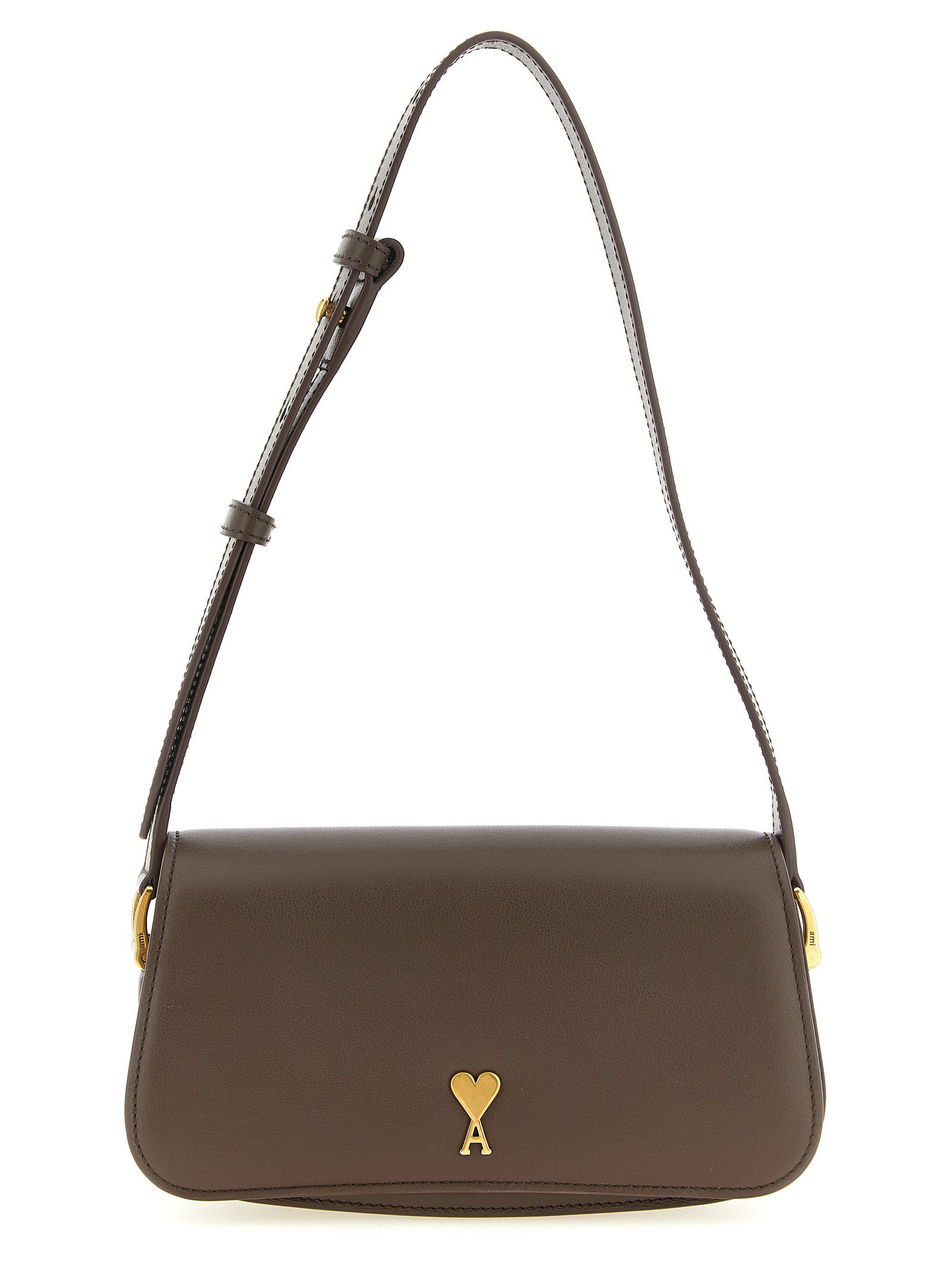 Ami Paris bruin Cowhide schoudertas