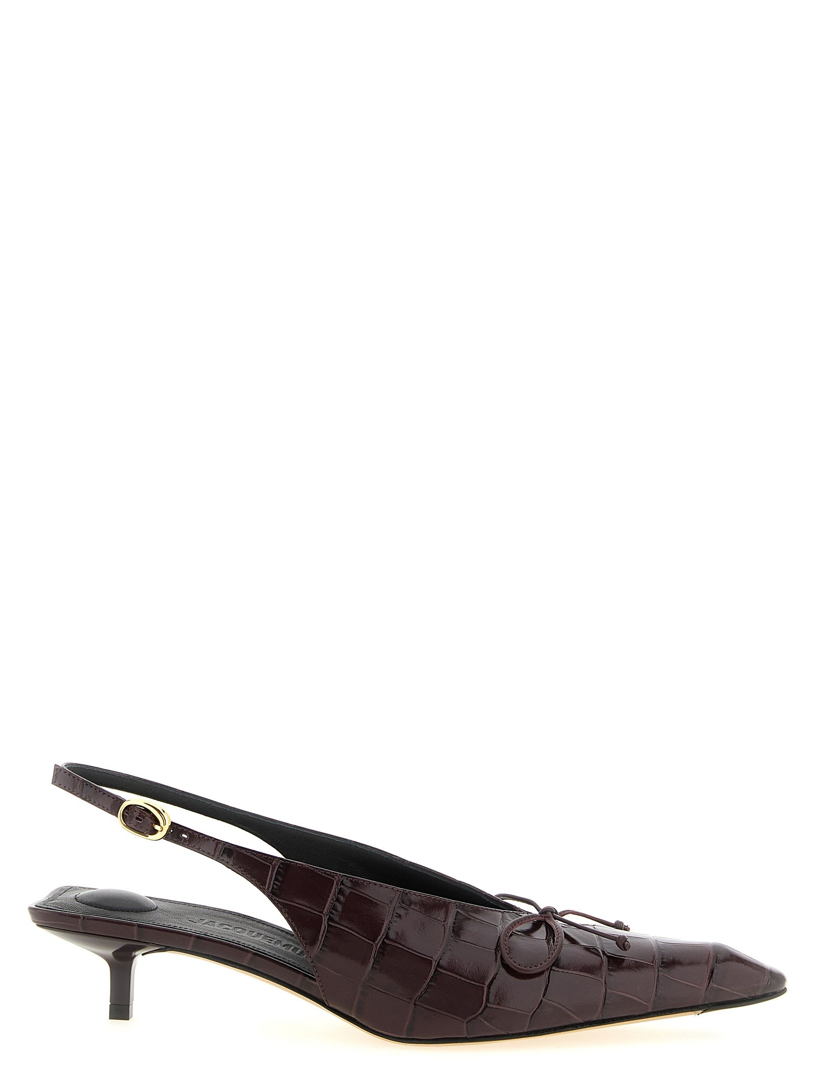 Jacquemus bordeauxrood kalfsleren middelhoge hak pumps