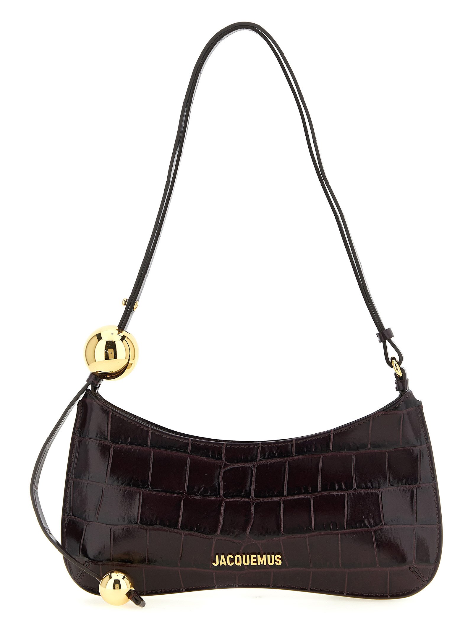 Jacquemus bordeauxrood kalfsleren schoudertas