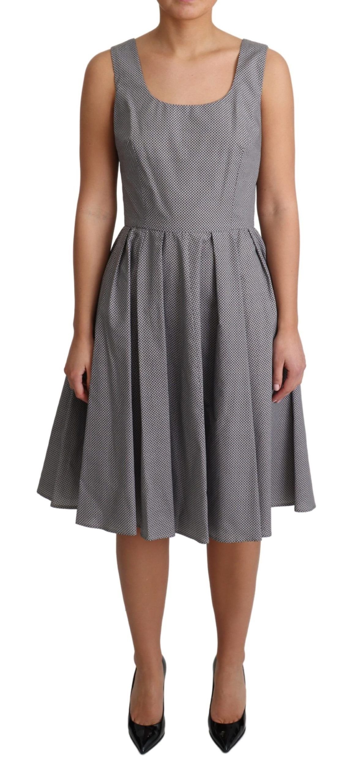 Dolce & Gabbana blauw Beige Geometric katoenen A-Line jurk