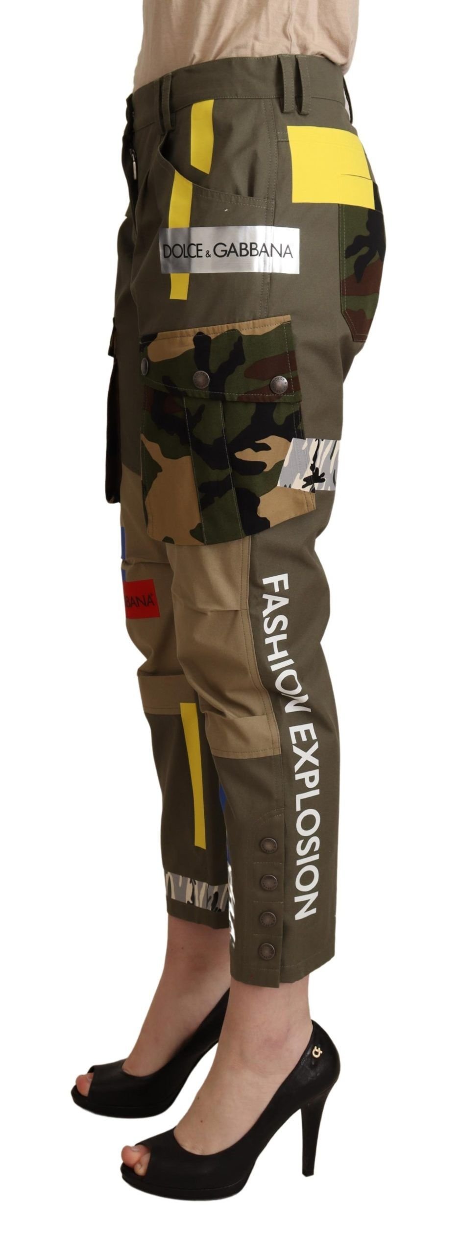 Dolce & Gabbana groen Military Cargo Trouser katoenen broek