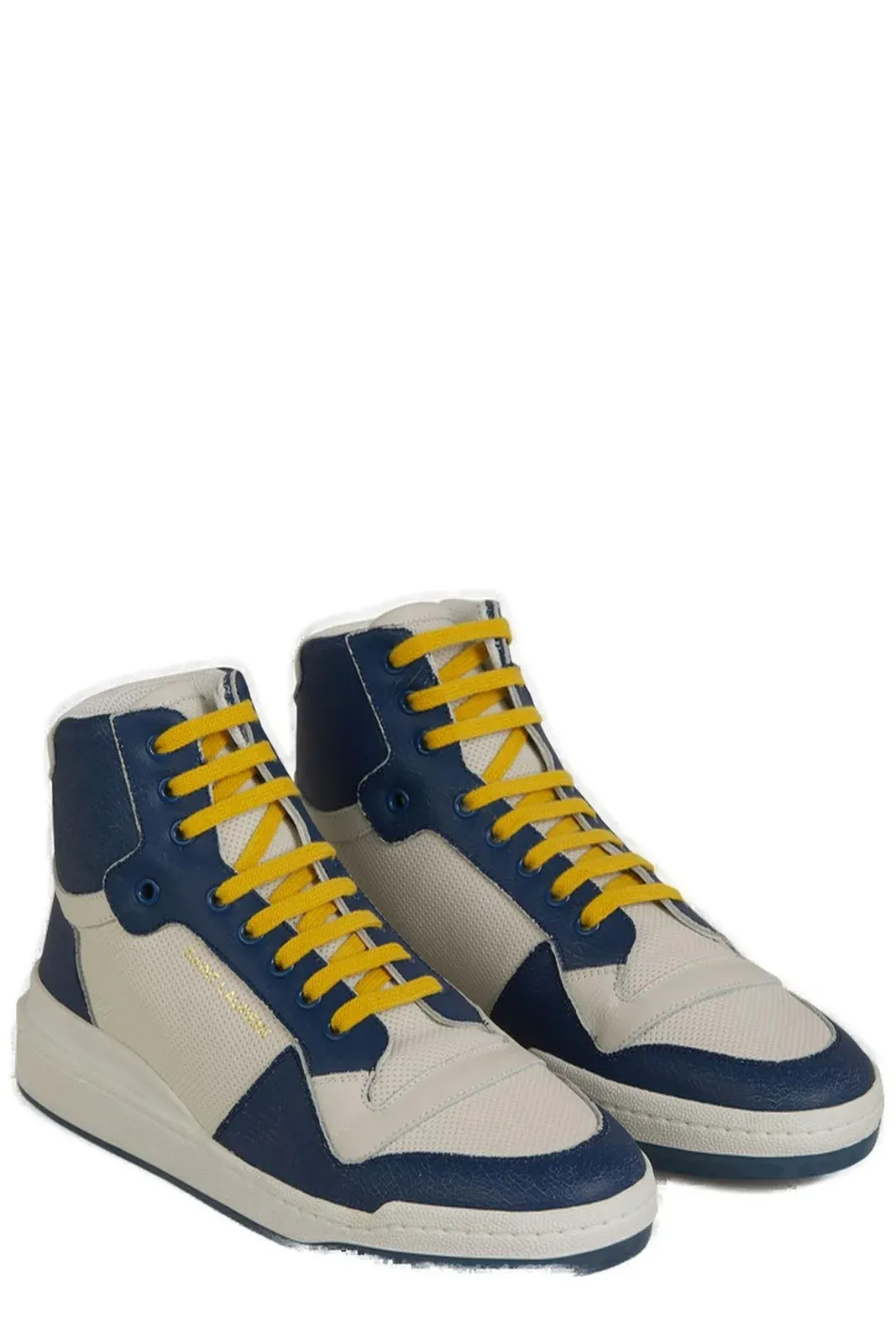 Saint Laurent blauw Calf leren Mid top sneakers