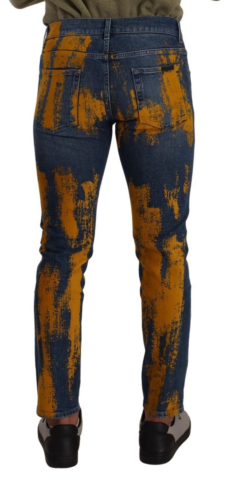 Dolce & Gabbana blauw geel Dye katoenen Skinny heren Denim jeans
