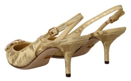 Dolce & Gabbana goudkleurig Crystal Slingbacks pumps Heels Shoes