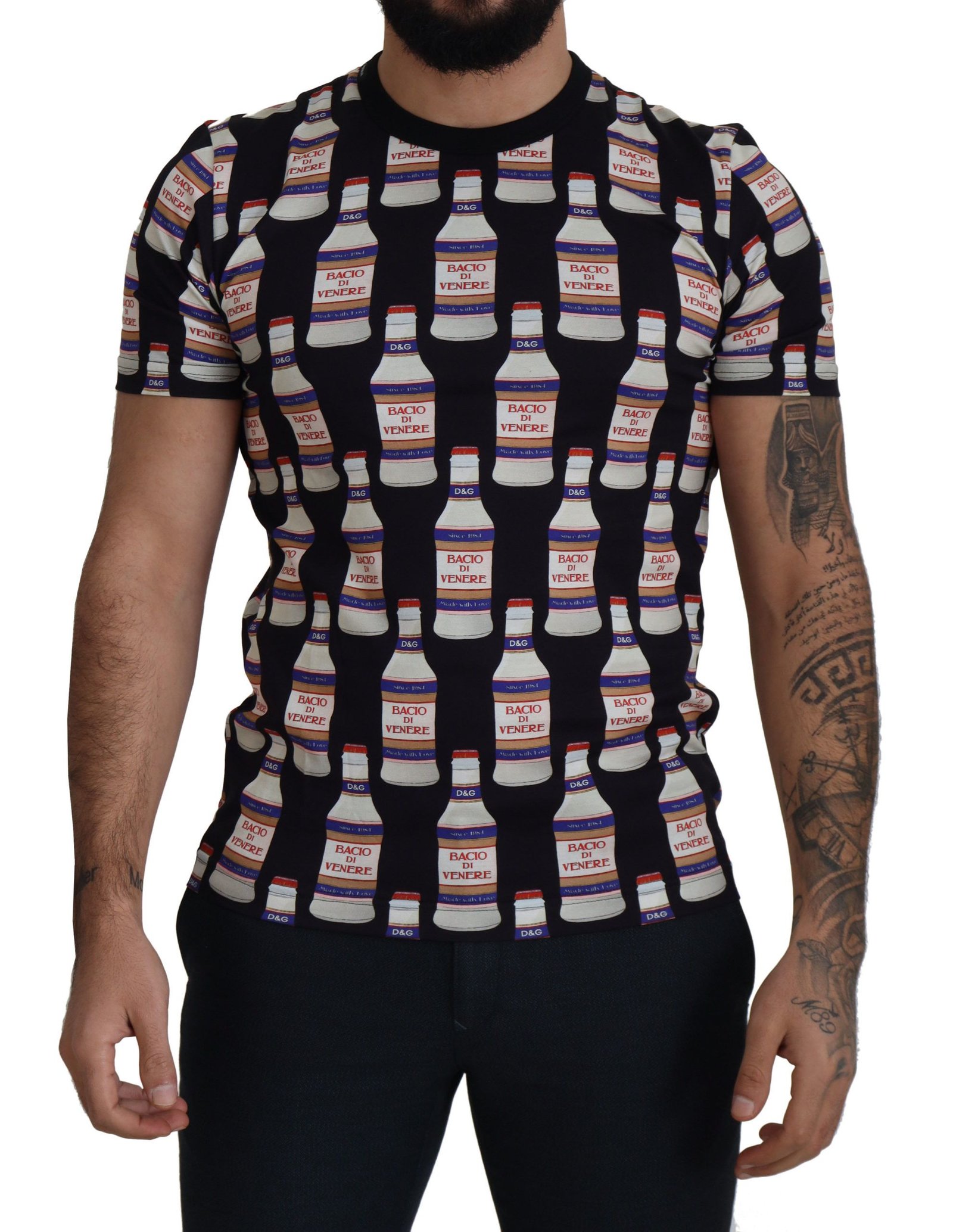 Dolce & Gabbana zwart Bacio Di Venere katoenen Crew T-shirt