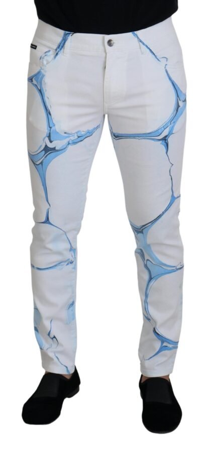 Dolce & Gabbana wit blauw Denim katoenen jeans Stretch Skinny Fit Pant