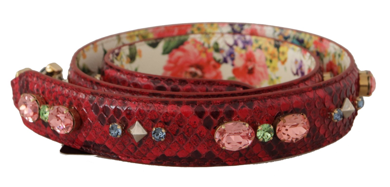 Dolce & Gabbana rood Exotic leren Crystals Reversible Shoulder Strap