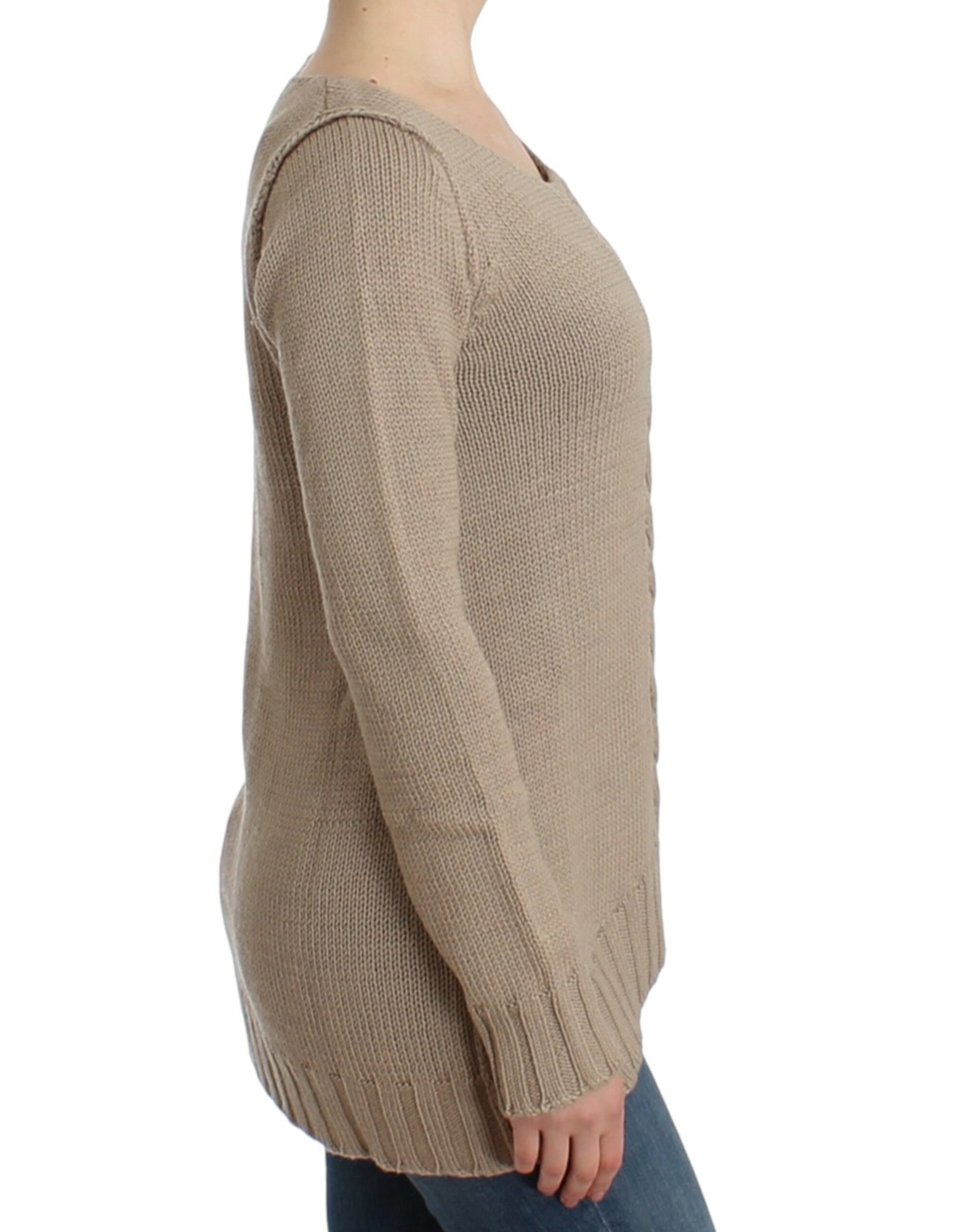 Cavalli Beige knitted wollen trui