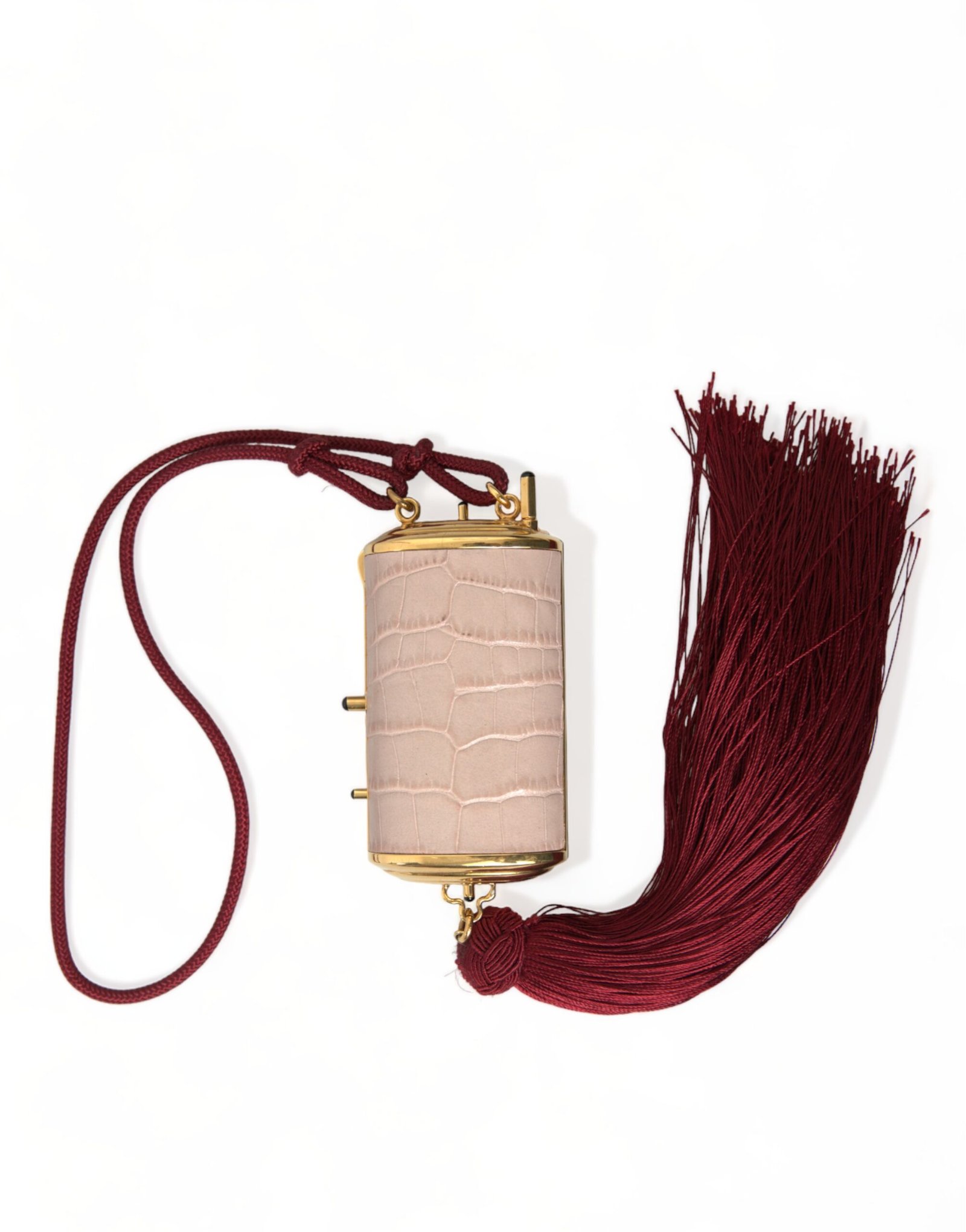 Dolce & Gabbana roze Exotic leren Mini Mirror Tassel Makeup Bag