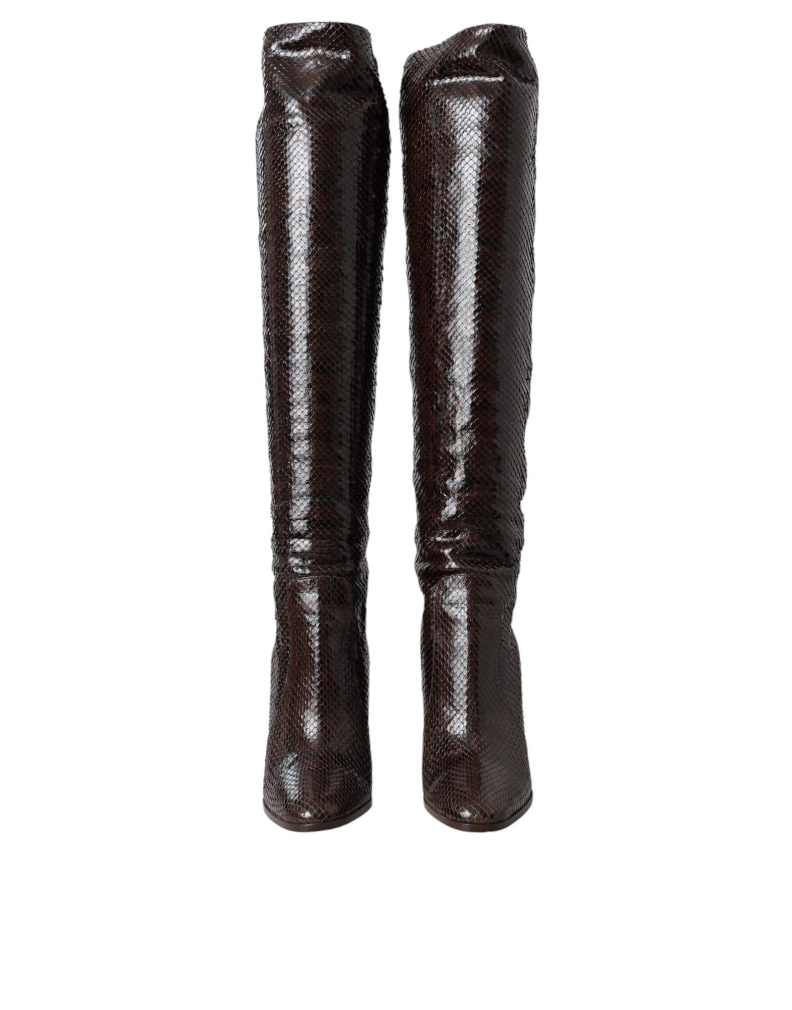 Dolce & Gabbana bruin Exotic leren Heels High laarzen Shoes