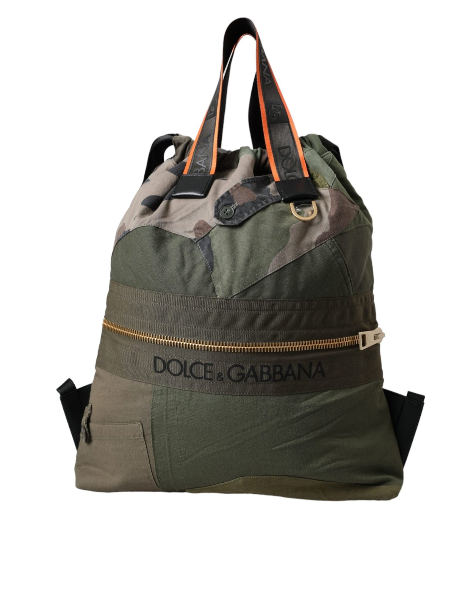 Dolce & Gabbana Military groen Patchwork Rucksack Backpack Bag