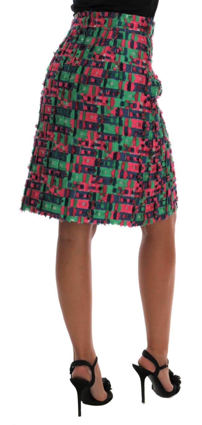 Dolce & Gabbana roze groen Jacquard Pencil rok