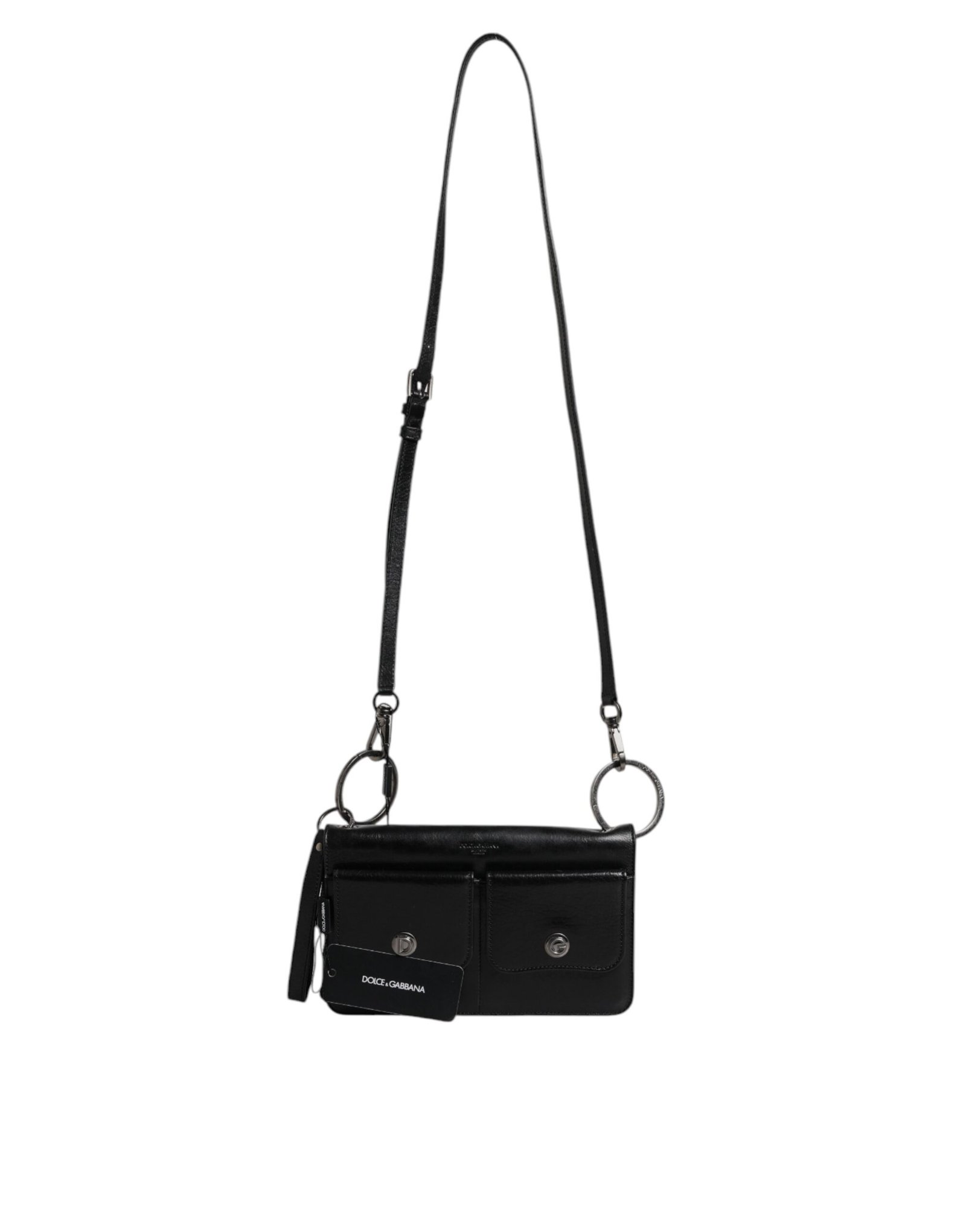 Dolce & Gabbana zwart leren Logo Purse Shoulder Crossbody Bag