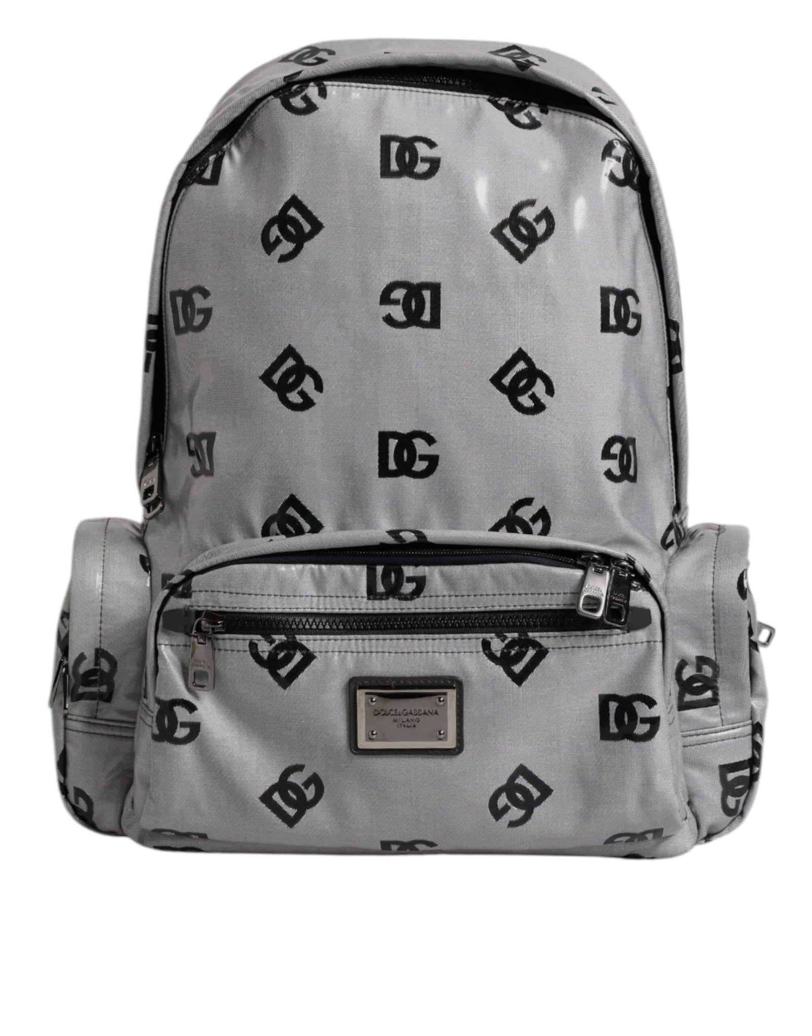 Dolce & Gabbana polyester grijs zwart DG Logo Plaque Backpack Bag