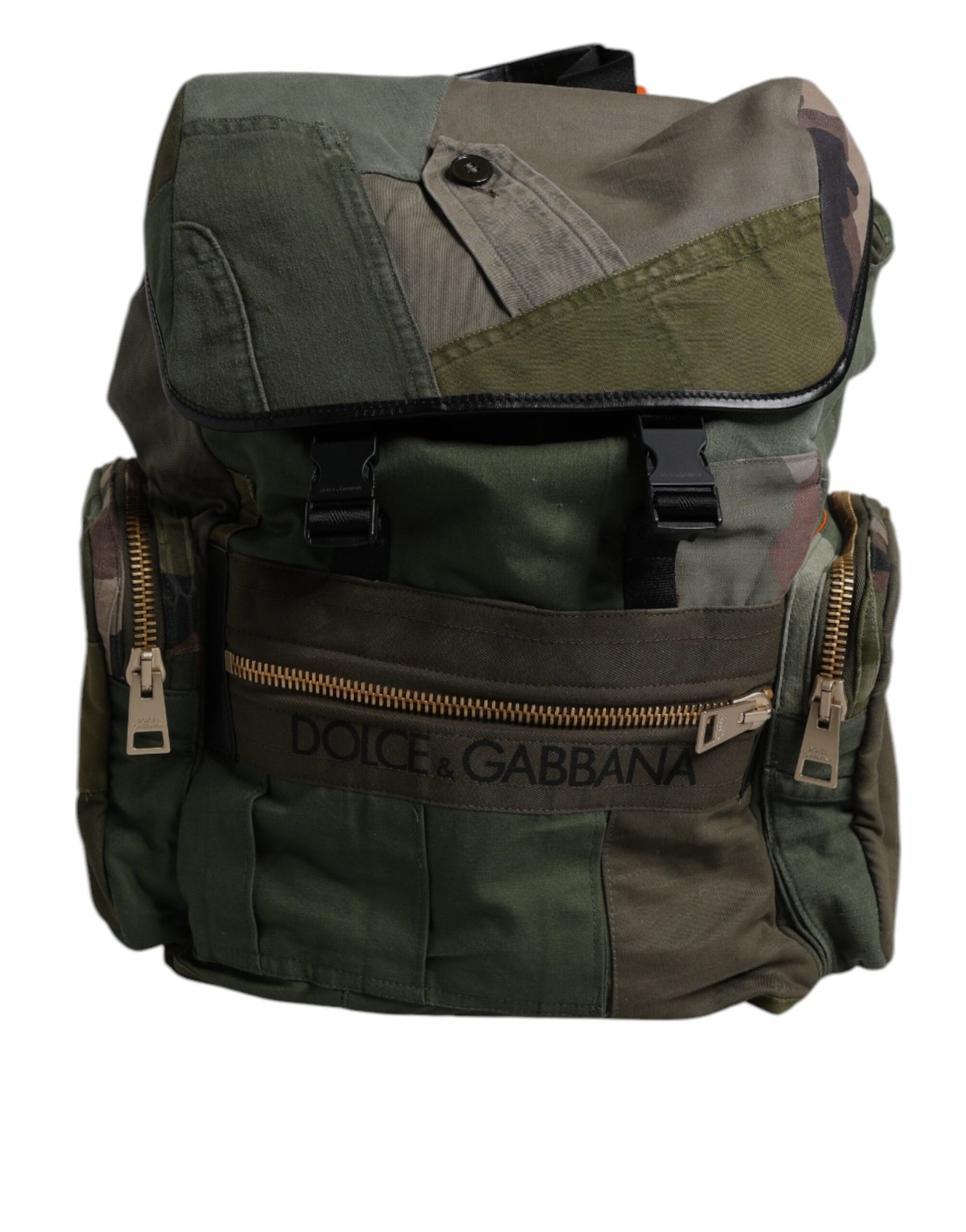 Dolce & Gabbana Military groen Patchwork Travel Backpack Bag
