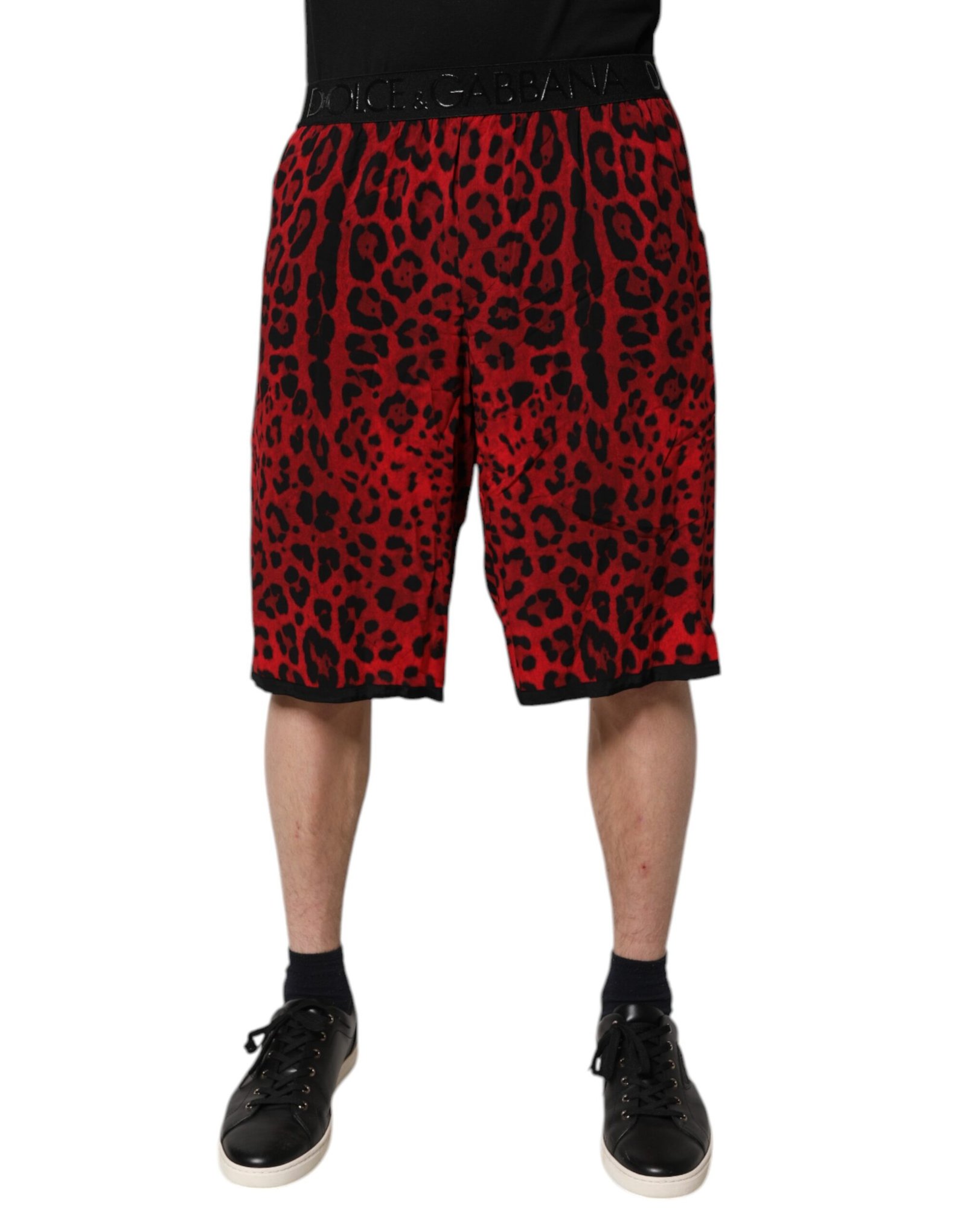 Dolce & Gabbana rood Leopard Print viscose bermuda