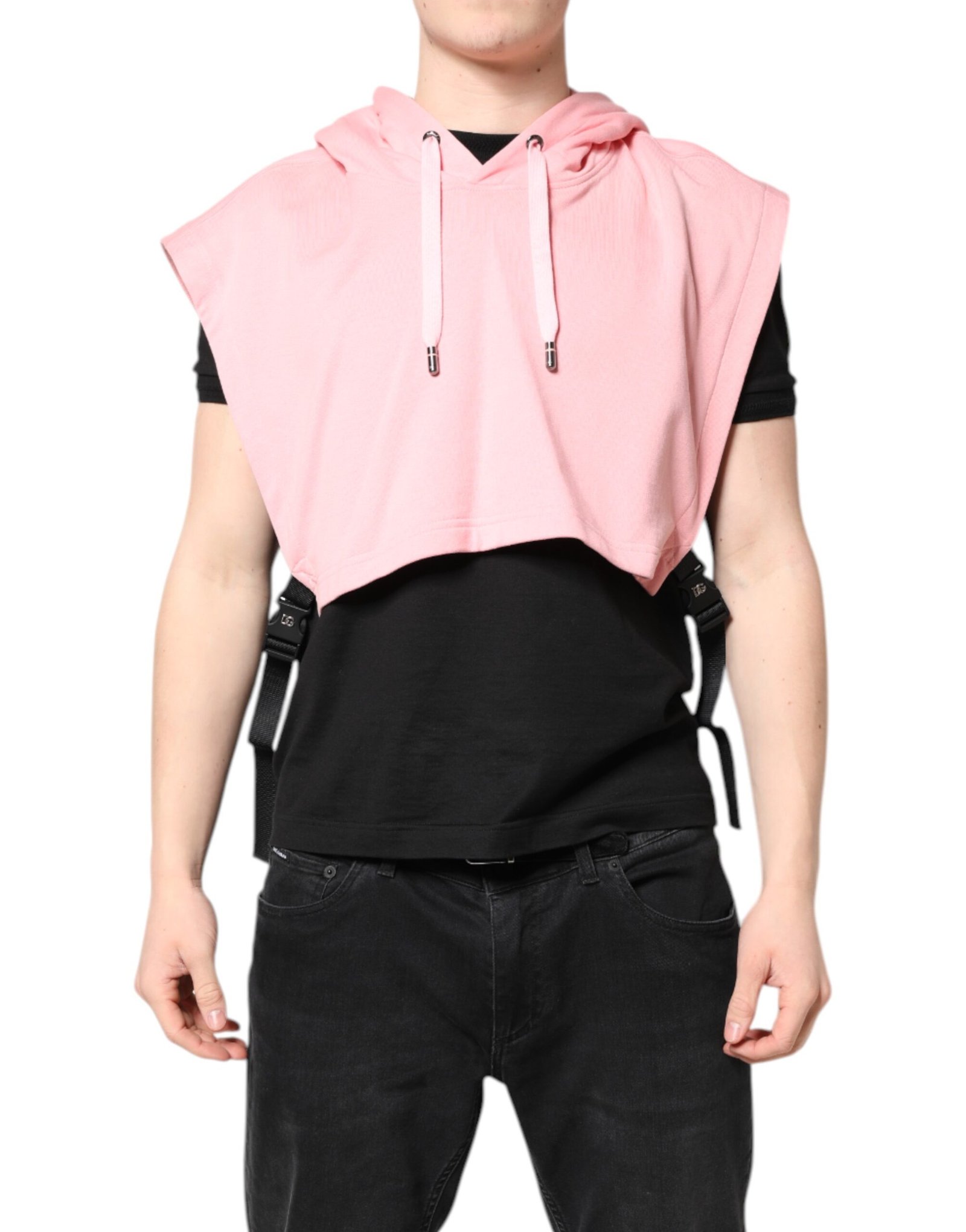 Dolce & Gabbana roze katoenen Hooded heren Sportswear Vest trui